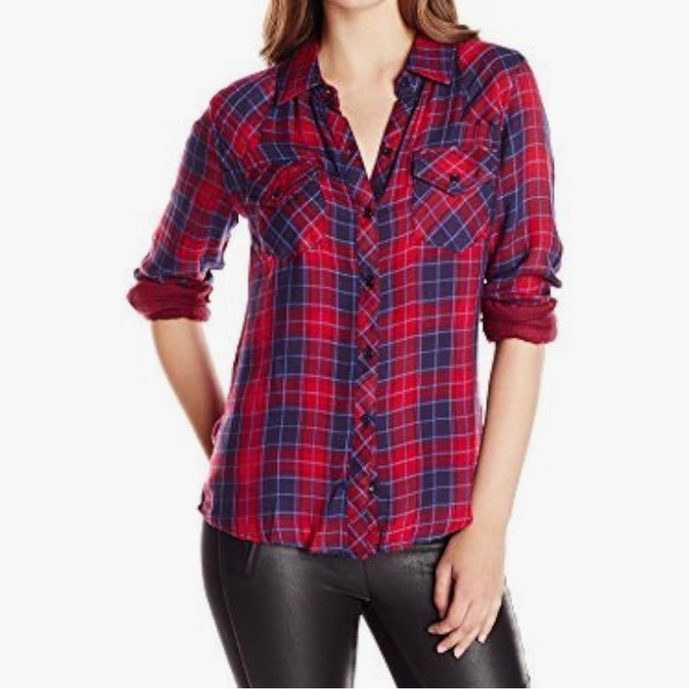 Rails Women's Kendra Plaid Button Down Shirt size M